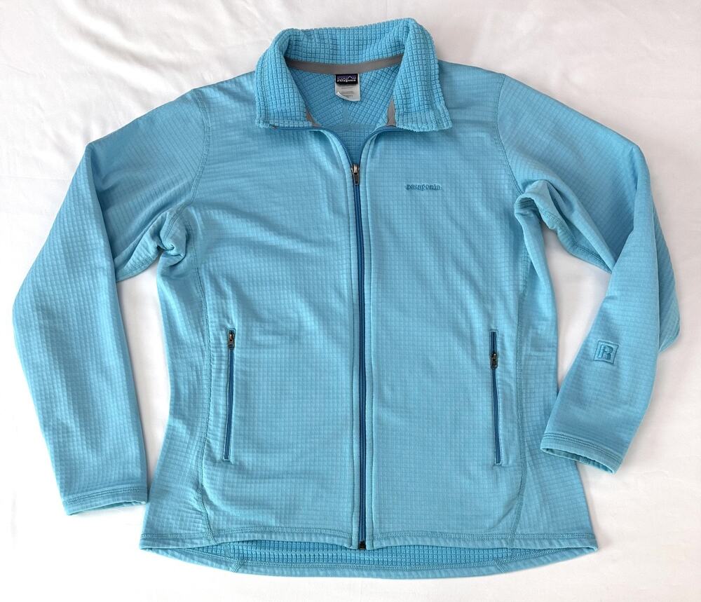 Patagonia Polartec Fleece Jacket Womens XL Blue Full Zip Lightweight Hiking